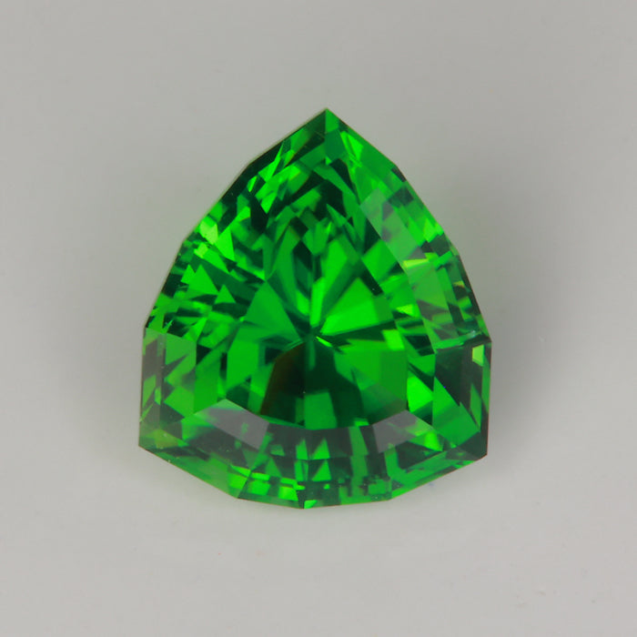 vivid green chrome tourmaline step shield cut gemstone
