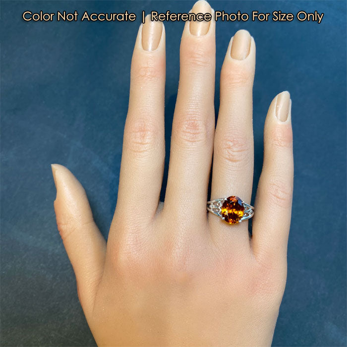 orange zircon and sterling ring size