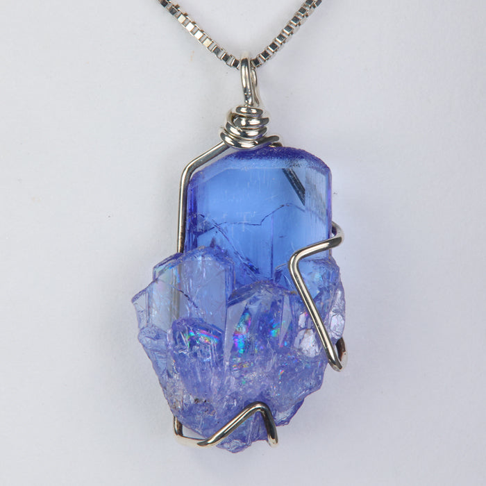 tanzanite crystal in sterling silver wrap