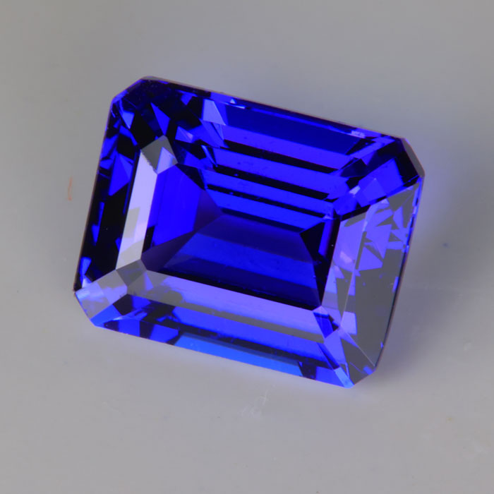 Tanzanite Emerald Cut Gemstone Blue Purple 3 carats