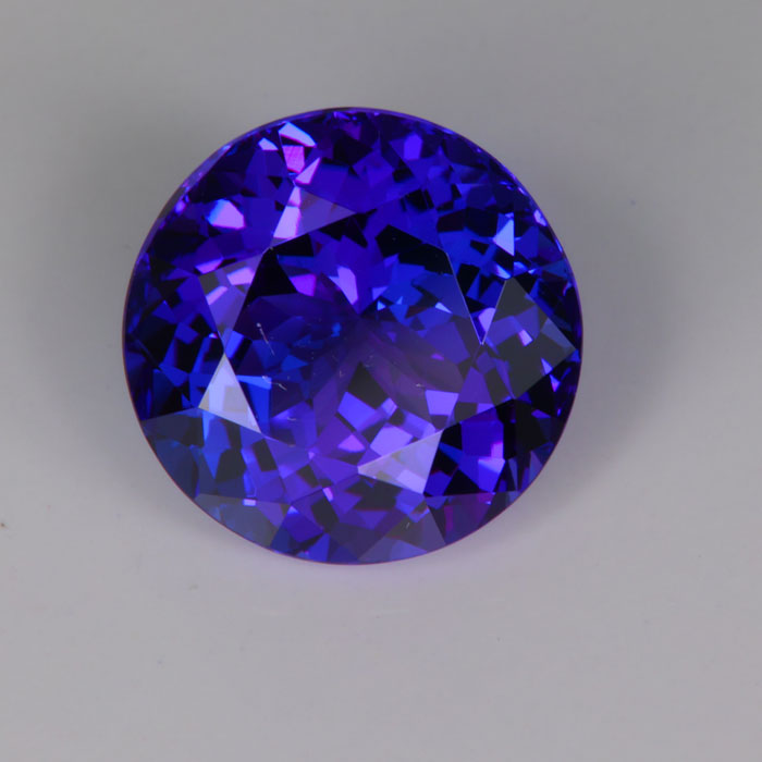 Fine Bue and Purple Round Brilliant Tanzanite Gemstone