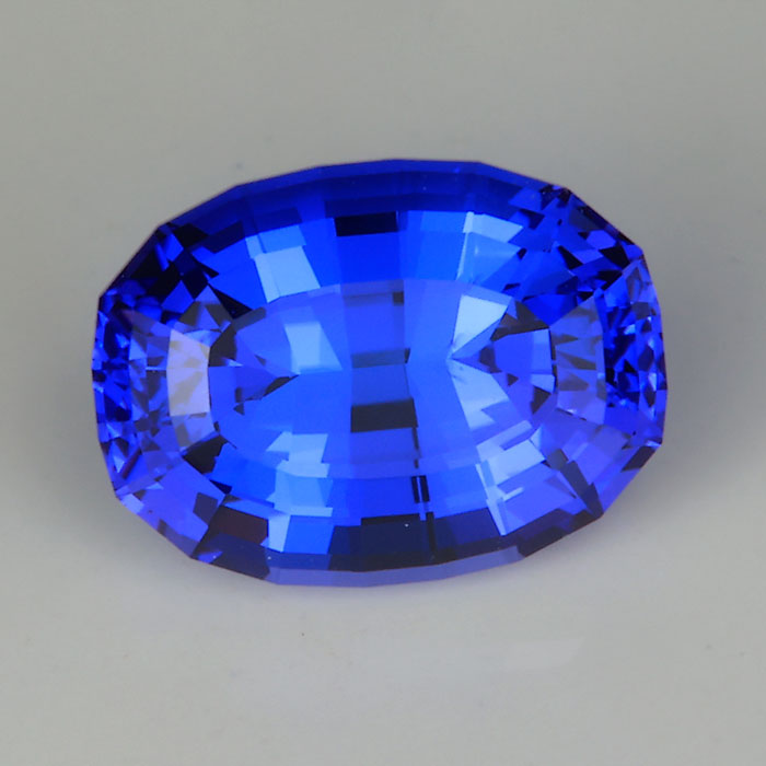 antique cushion tanzanite gemstone mostly blue color