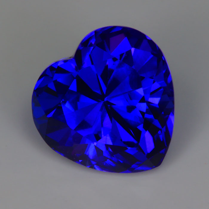 mostly blue heart tanzanite gemstone