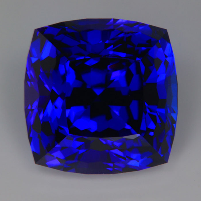 violet blue tanzanite square portuguese cushion gemstone