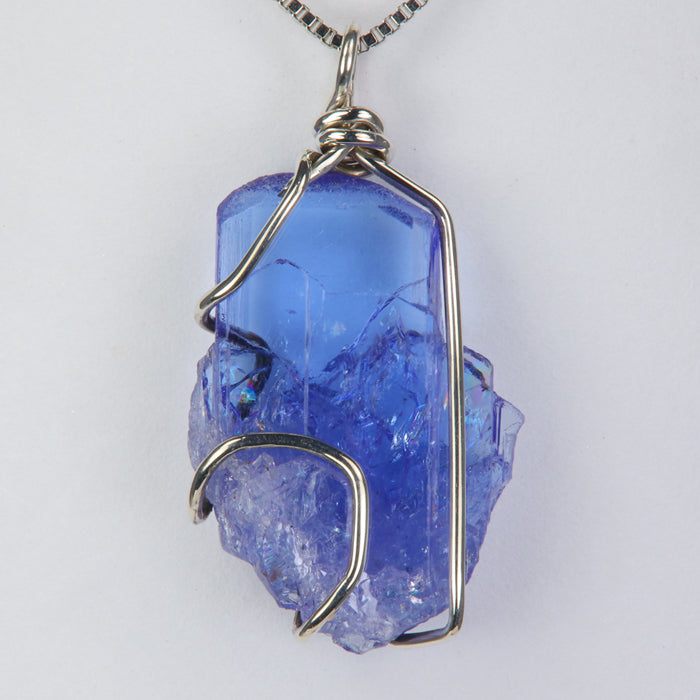 sterling silver crystal tanzanite pendant 