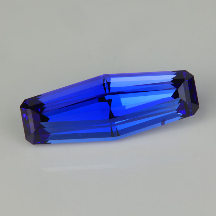 violet blue tanzanite gemstone tapered baguette cut 