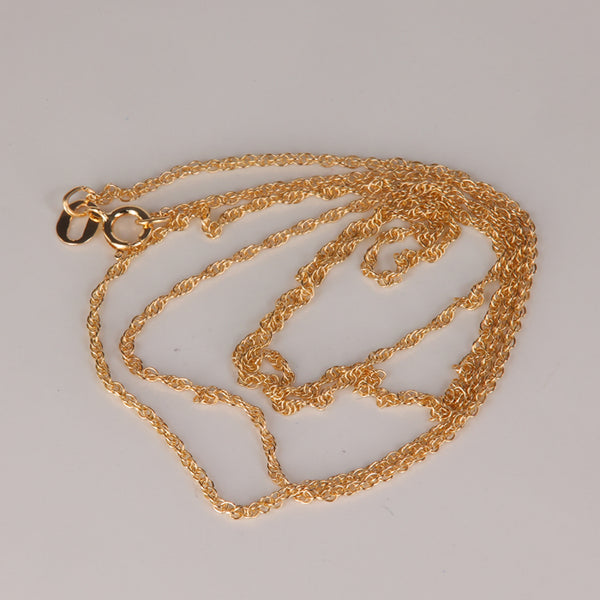 14K Yellow Gold Thin Rope Chain 17.5