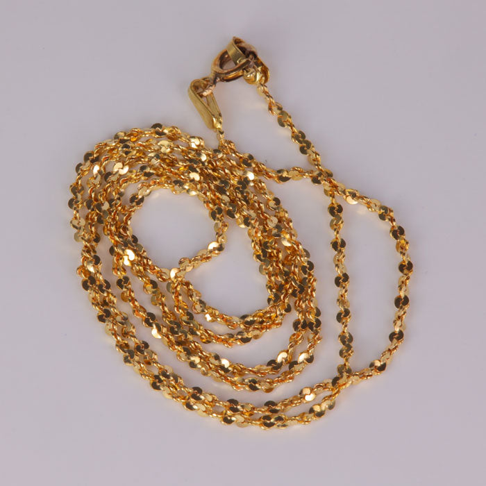 Yellow gold estate tinsel chain