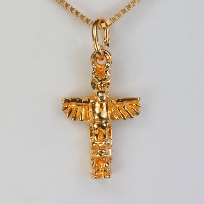 yellow gold Alaskan totem pole pendant charm