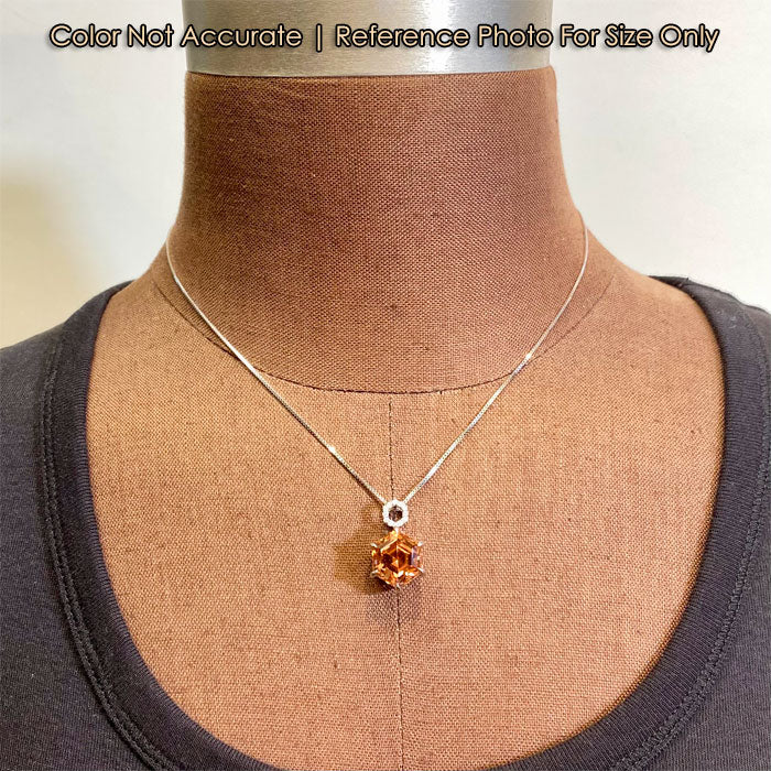 size of tourmaline pendant on bust