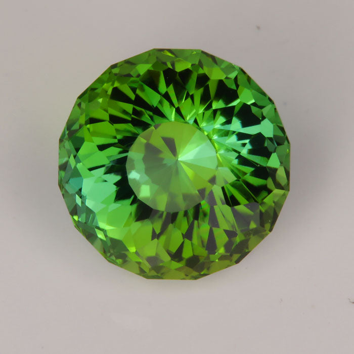 green color round portuguese cut tourmaline natural gemstone