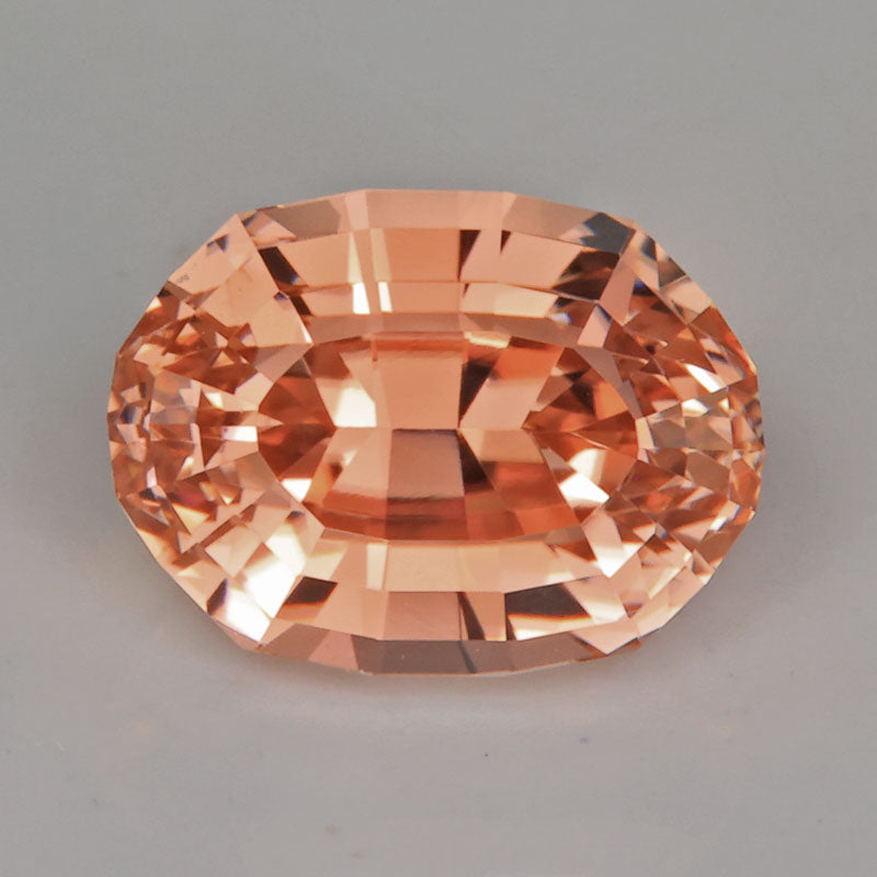 oval peach color stepped tourmaline gemstone