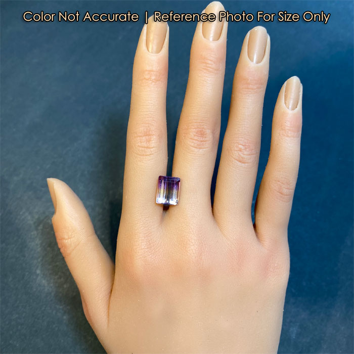 quartz gemstone on hand tri color rare