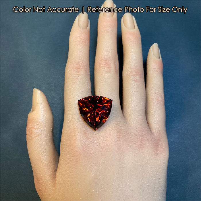 reddish orange step trilliant citrine gemstone