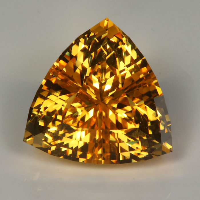 yellow trilliant cut scapolite gem