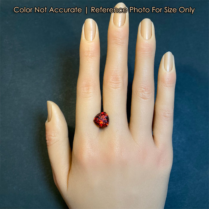 trilliant cut garnet gemstone red orange
