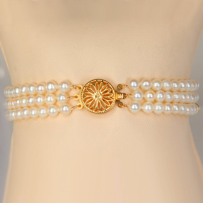 estate gold and pearl bracelet