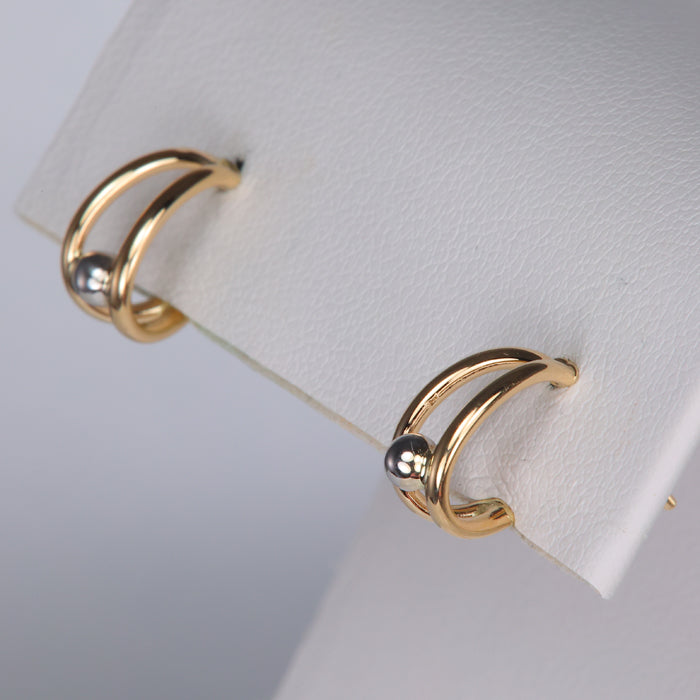 estate yellow and white gold earrings 