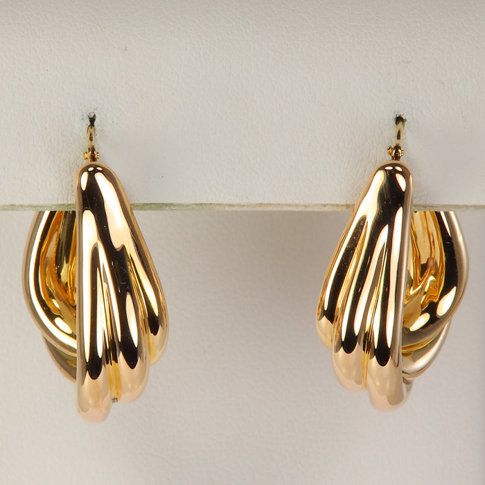 yellow gold estate earrings tubular style
