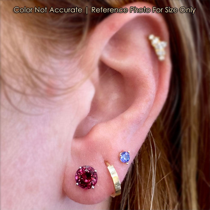 violet red rhodolite studs