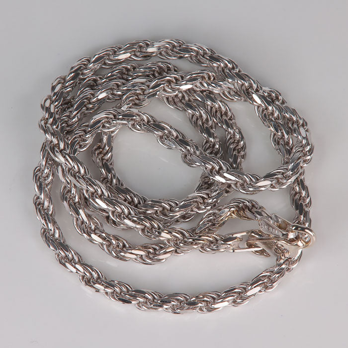 estate white gold rope chain
