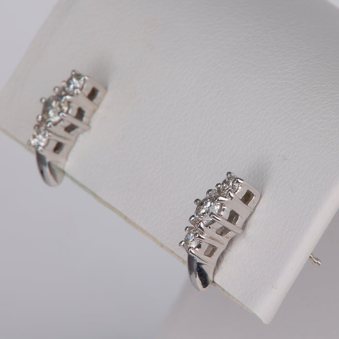 white gold diamond estate earrings