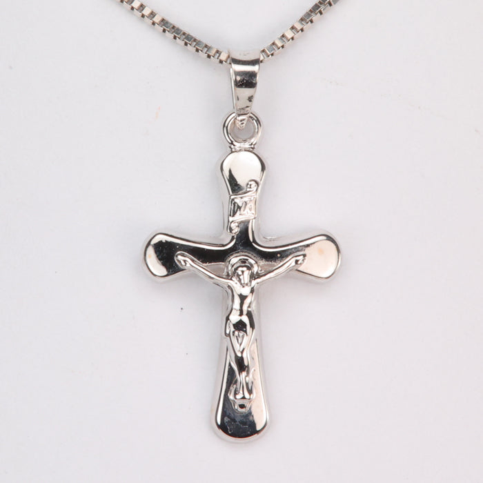 White gold estate piece crucifix pendant