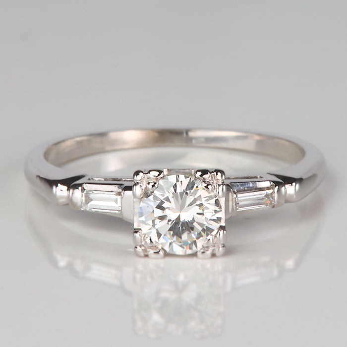 estate white gold and diamond ring