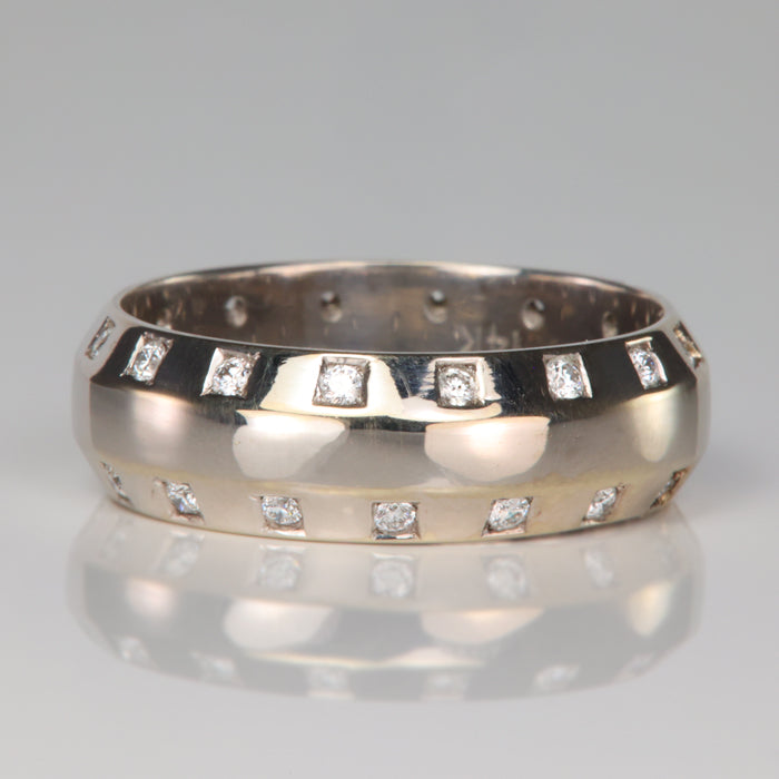 diamond wedding band in white gold 
