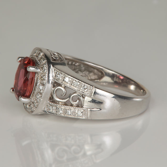 oval cut tourmaline ring with diamonds