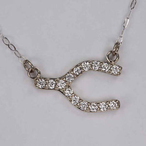 wishbone diamond pendant necklace