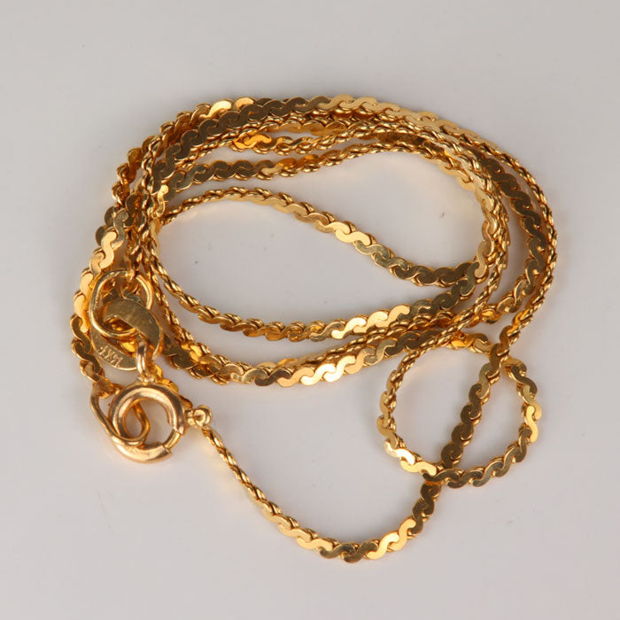 yellow gold estate s link serpentine chain