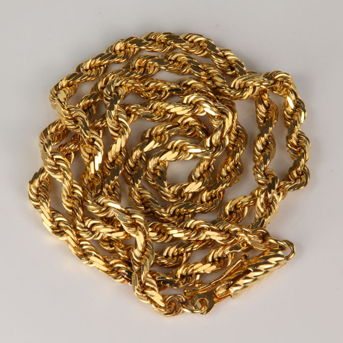 estate yellow gold rope chain 