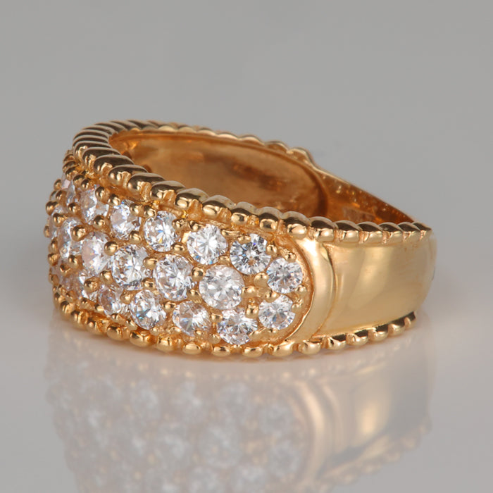 yellow gold and cz estate ring