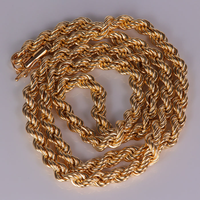 yellow gold rope chain 20 inch