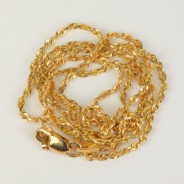 14K Yellow Gold Rope Link Chain 18
