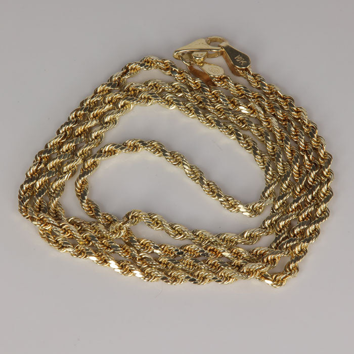 10k yellow gold rope chain 
