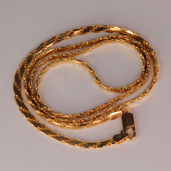 14K Yellow Gold Flat Rope Chain 18
