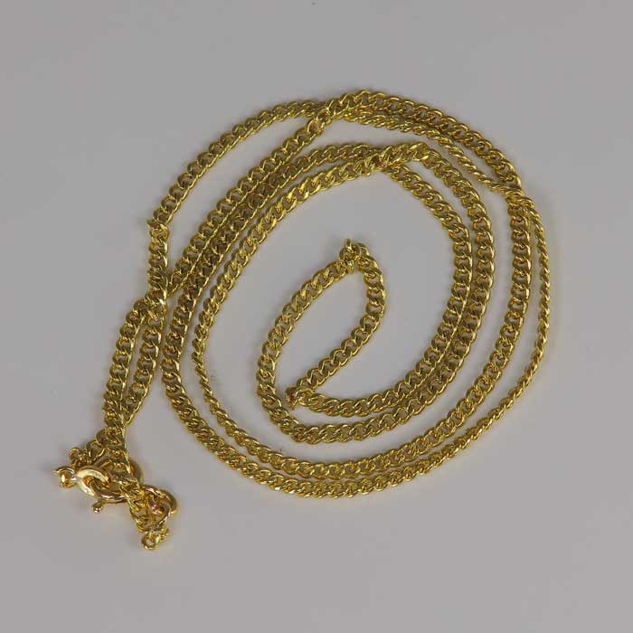yellow gold estate chain with small curb links
