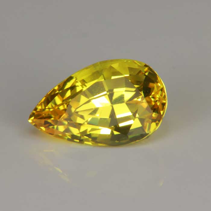 sapphire gemstone yellow color pear shape 