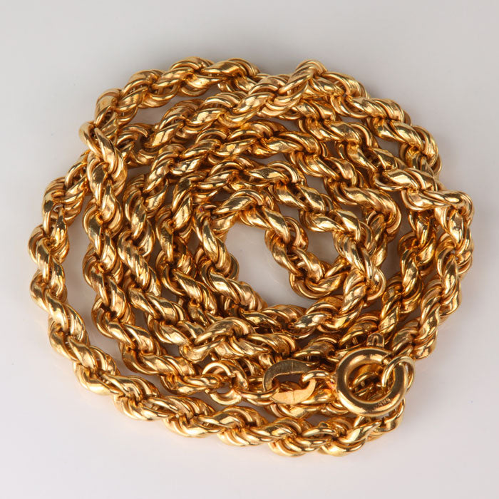 yellow gold estate rope chain
