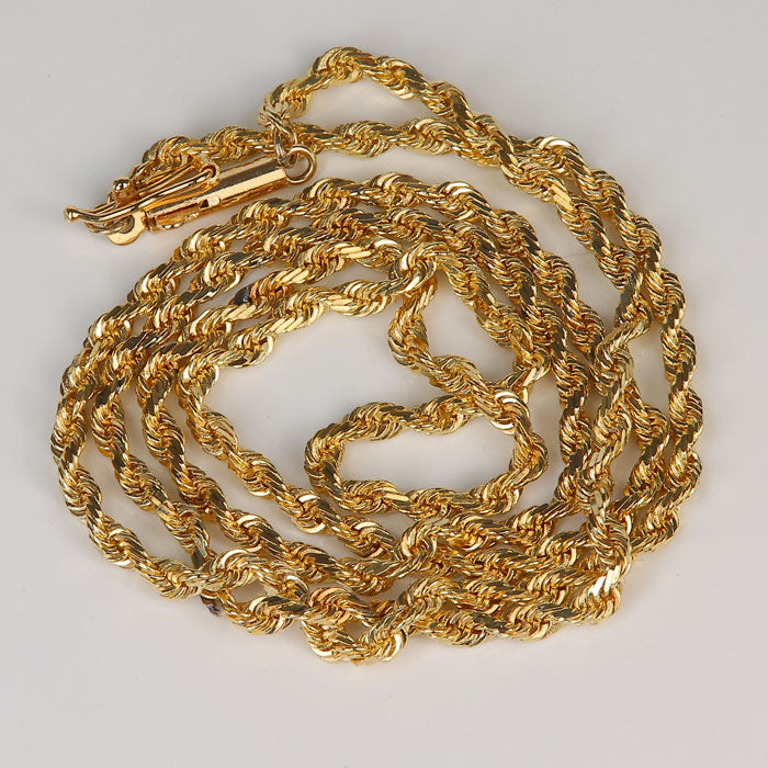 Yellow gold estate rope chain
