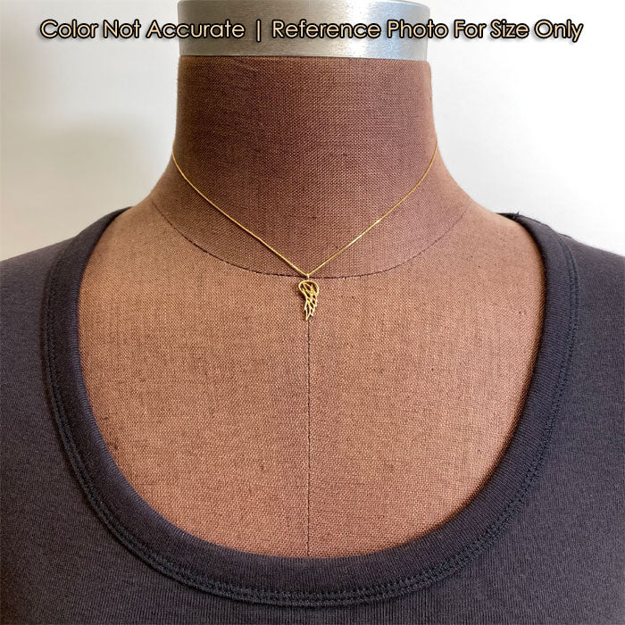 angel wing necklace in yellow gold 