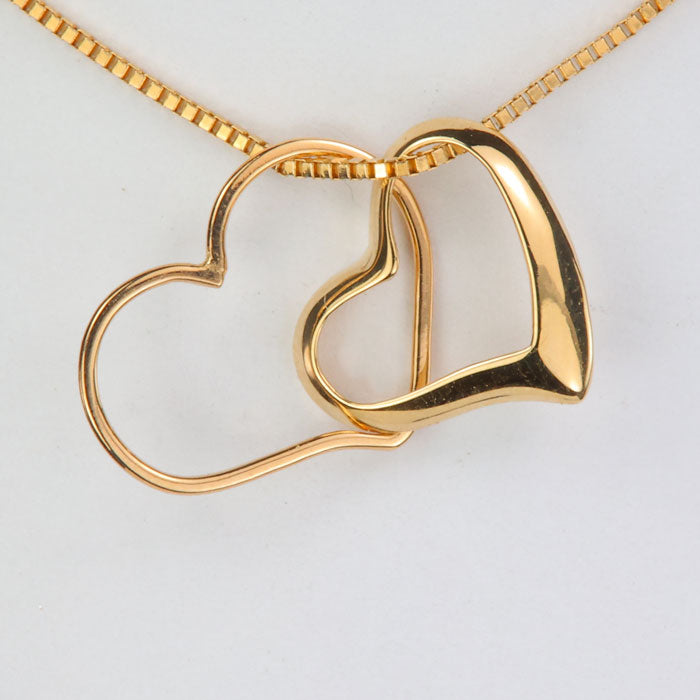 two hearts yellow gold charms