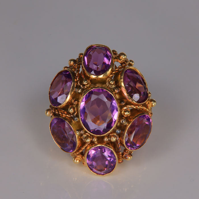 yellow gold amethyst estate ring