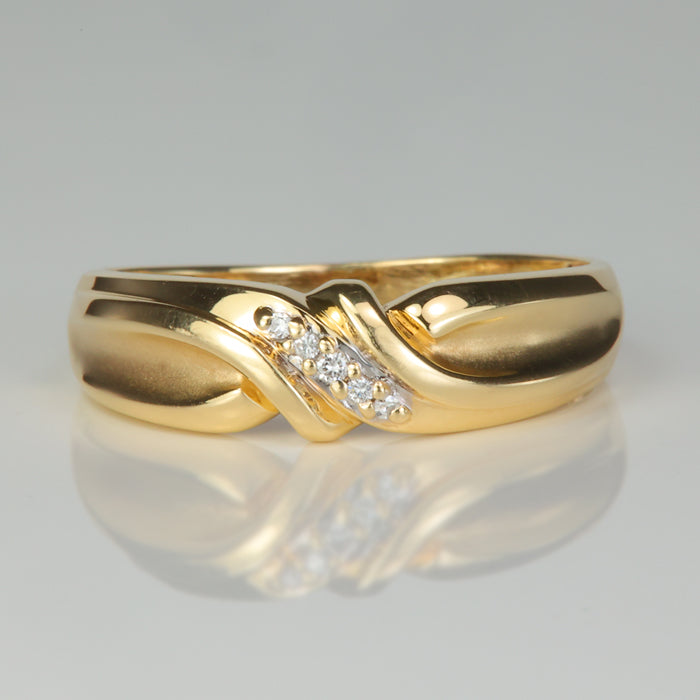 yellow gold and diamond band