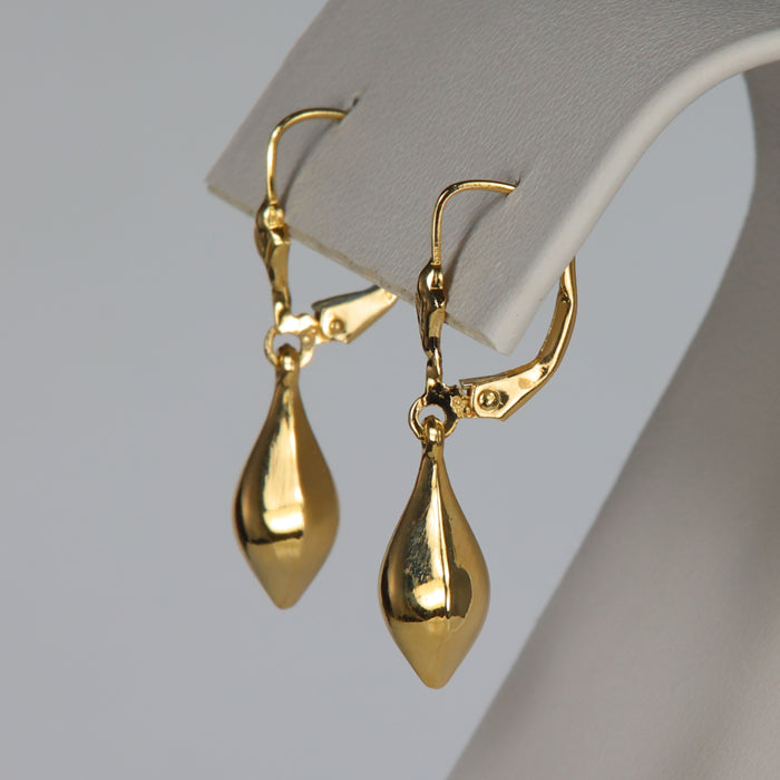 yellow gold lever back earrings 