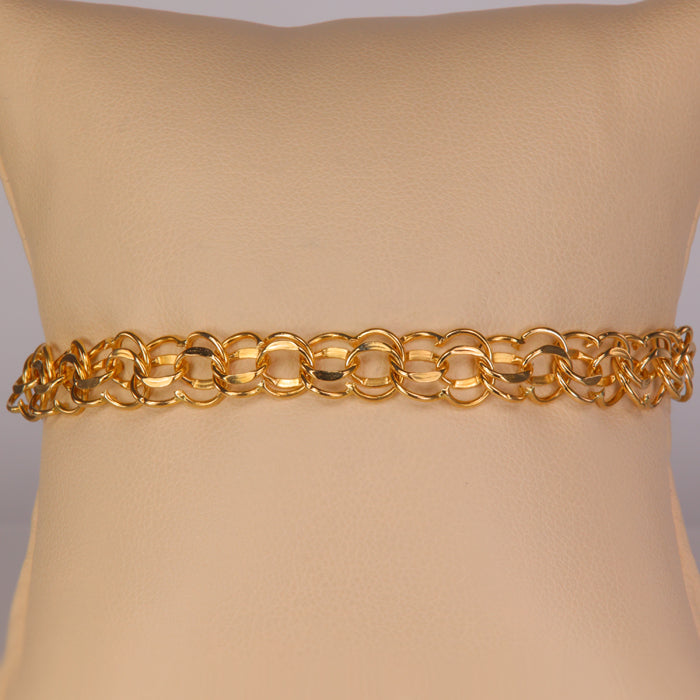 estate yellow gold peanut link bracelet