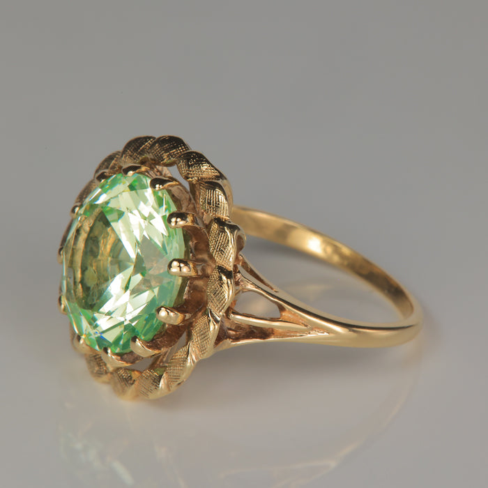 yellow gold and synthetic spinel estate ring vintage