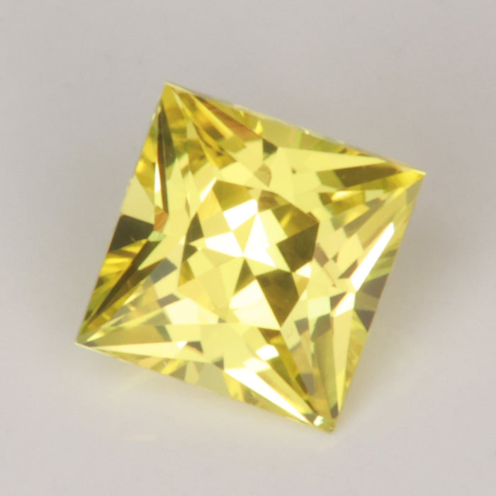 yellow color princess cut natural sapphire gemstone